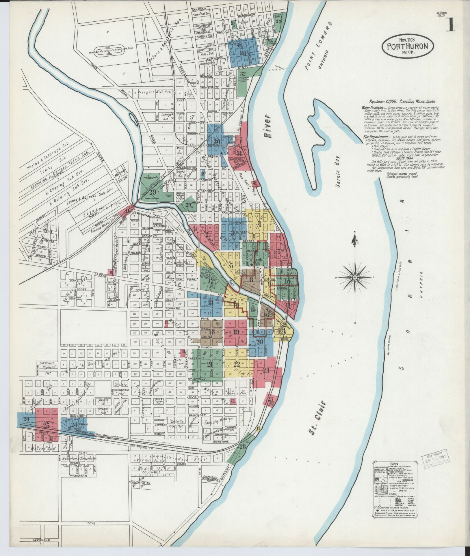 Map Of Port Huron Michigan Sanborn Fire Insurance Map From Port Huron Saint Clair County