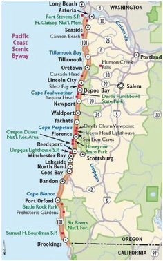 Map Of the oregon Coast Cities Washington and oregon Coast Map Travel Places I D Love to Go