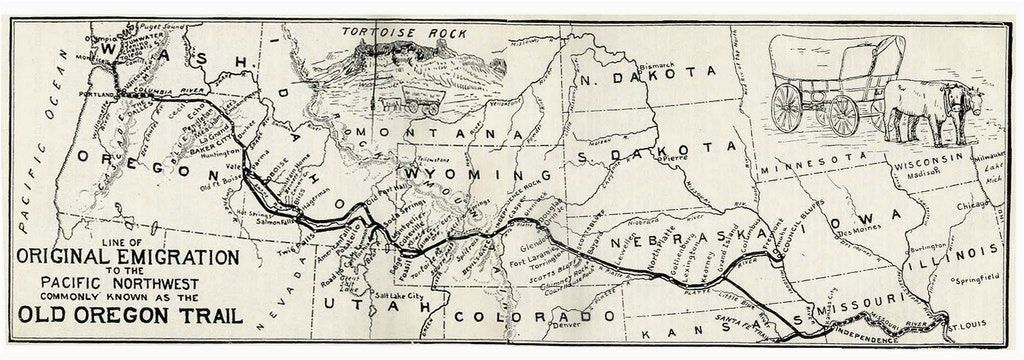 Map Of the oregon Trail with Landmarks Map Of the oregon Trail by Ezra Meeker the Hop King Of the World