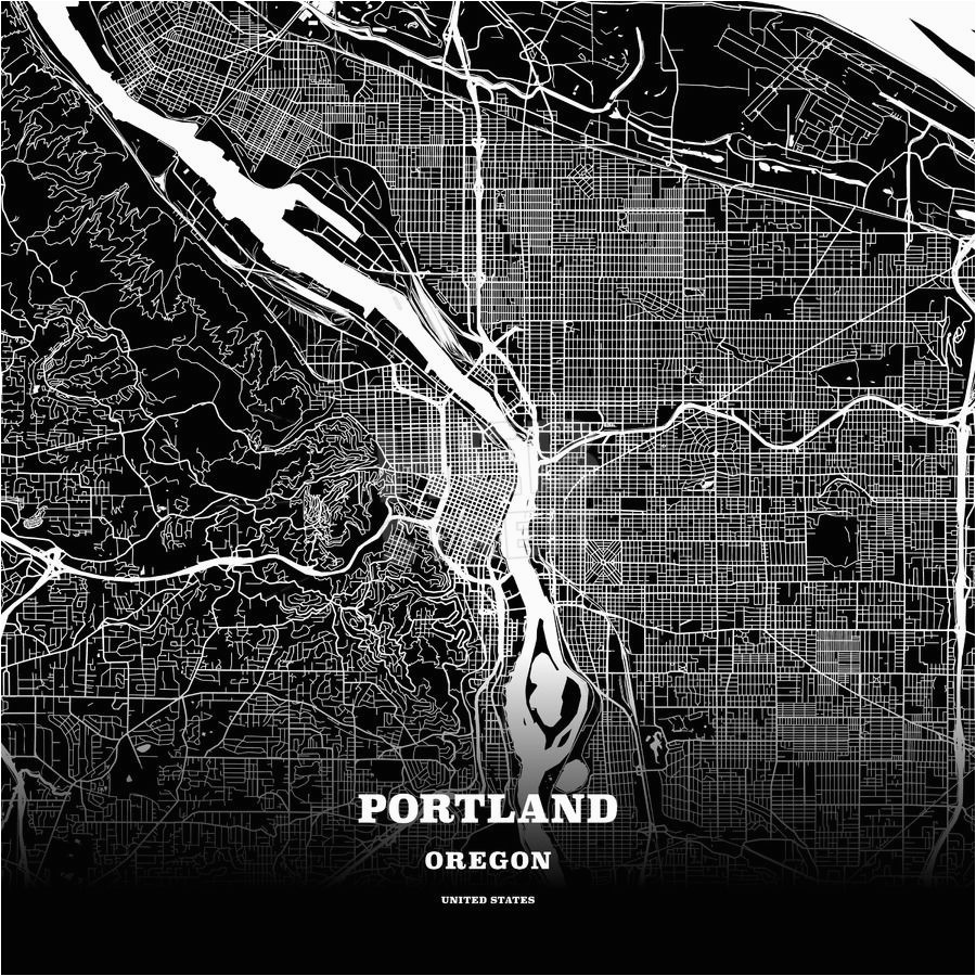 Map to Portland oregon Black Map Poster Template Of Portland oregon Usa Maps Vector
