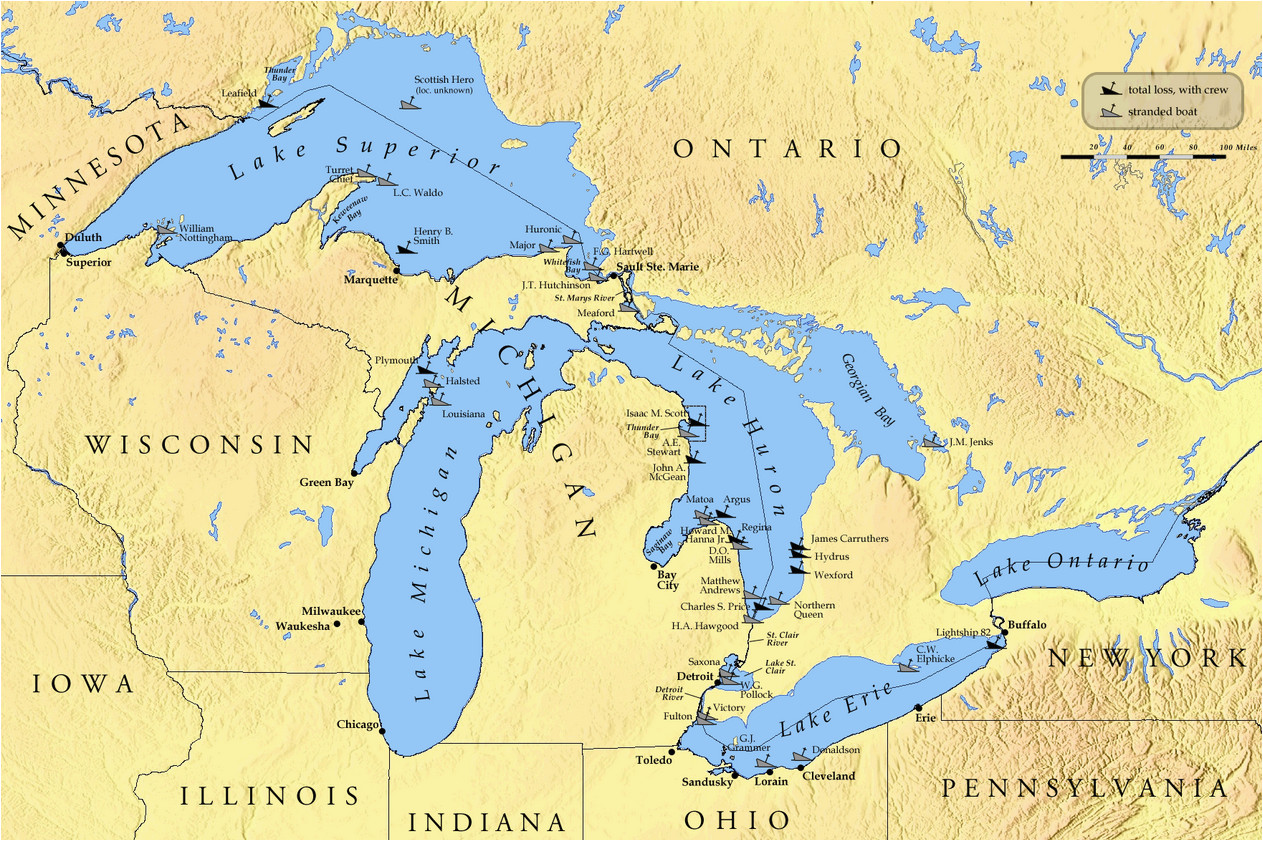 Michigan Inland Lakes Maps Shipwrecks Of the Great Lakes Region Archaeology Great Lakes