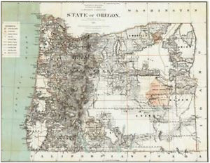 North Bend oregon Map 1879 oregon Map or Hillsboro Madras north Bend Molalla Jefferson