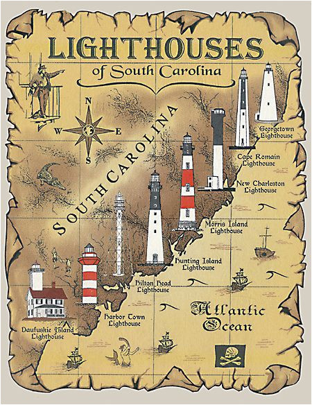 North Carolina Lighthouse Map Lighthouses In south Carolina Google Search I Never Knew We Had