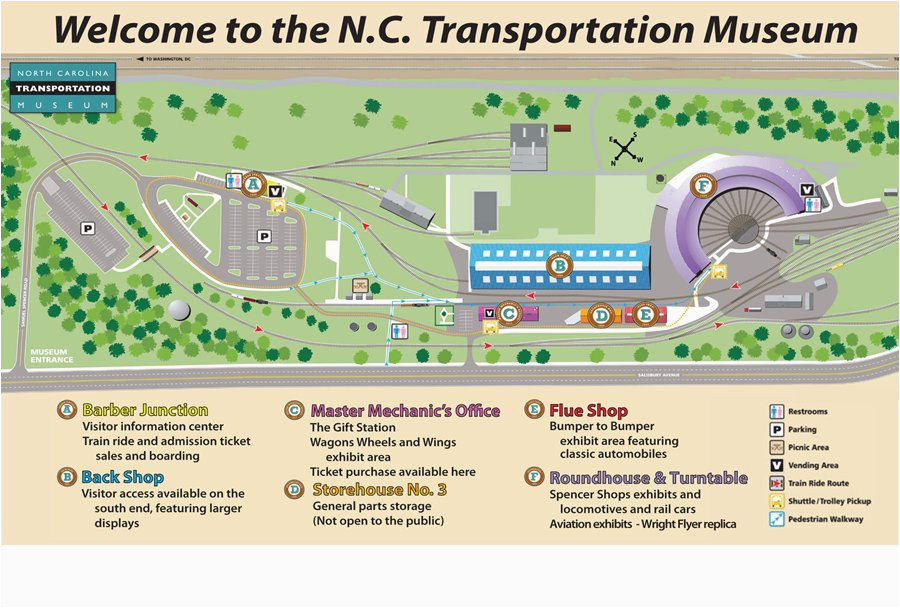 North Carolina Transportation Map Nc Transportation Museum Map Of the Museum