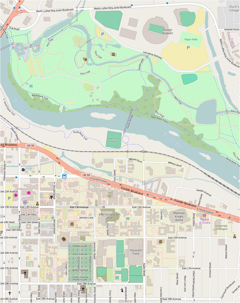 Oregon Campus Map List Of University Of oregon Buildings Wikipedia