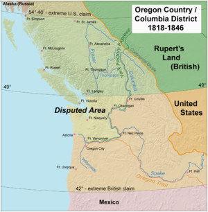 Oregon Country Map 1846 oregon Boundary Dispute Wikipedia