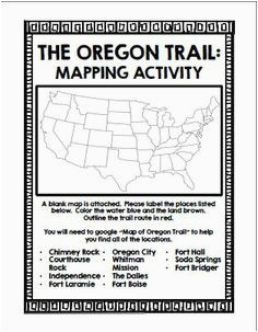 Oregon Trail Map Worksheet 15 Best Us History Images American History Us History oregon Trail