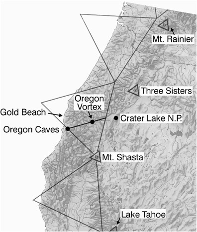 Oregon Vortex Map Map Of oregon Laylines Ley Lines Pacific northwest these are My