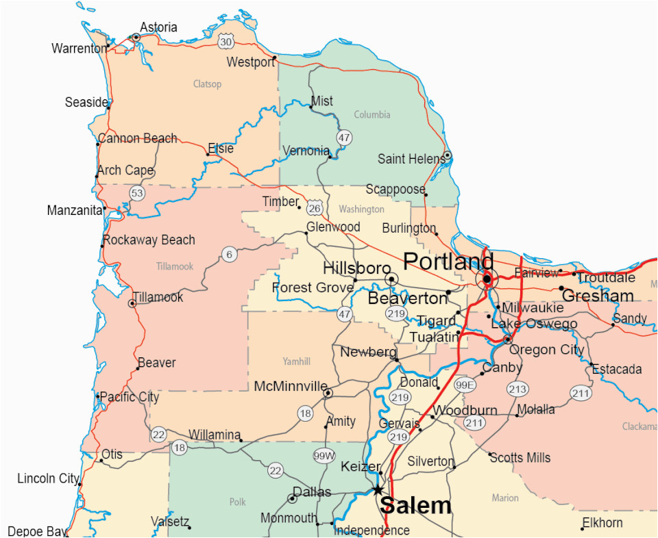 Portland oregon Counties Map Gallery Of oregon Maps