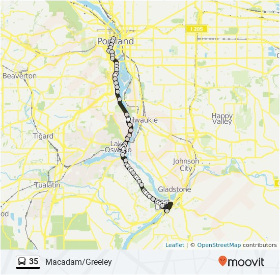 Portland oregon Transit Map 35 Route Time Schedules Stops Maps Portland