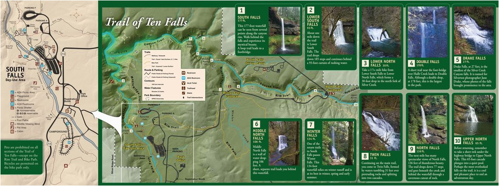 Silver Falls oregon Map Silver Falls State Park Maplets