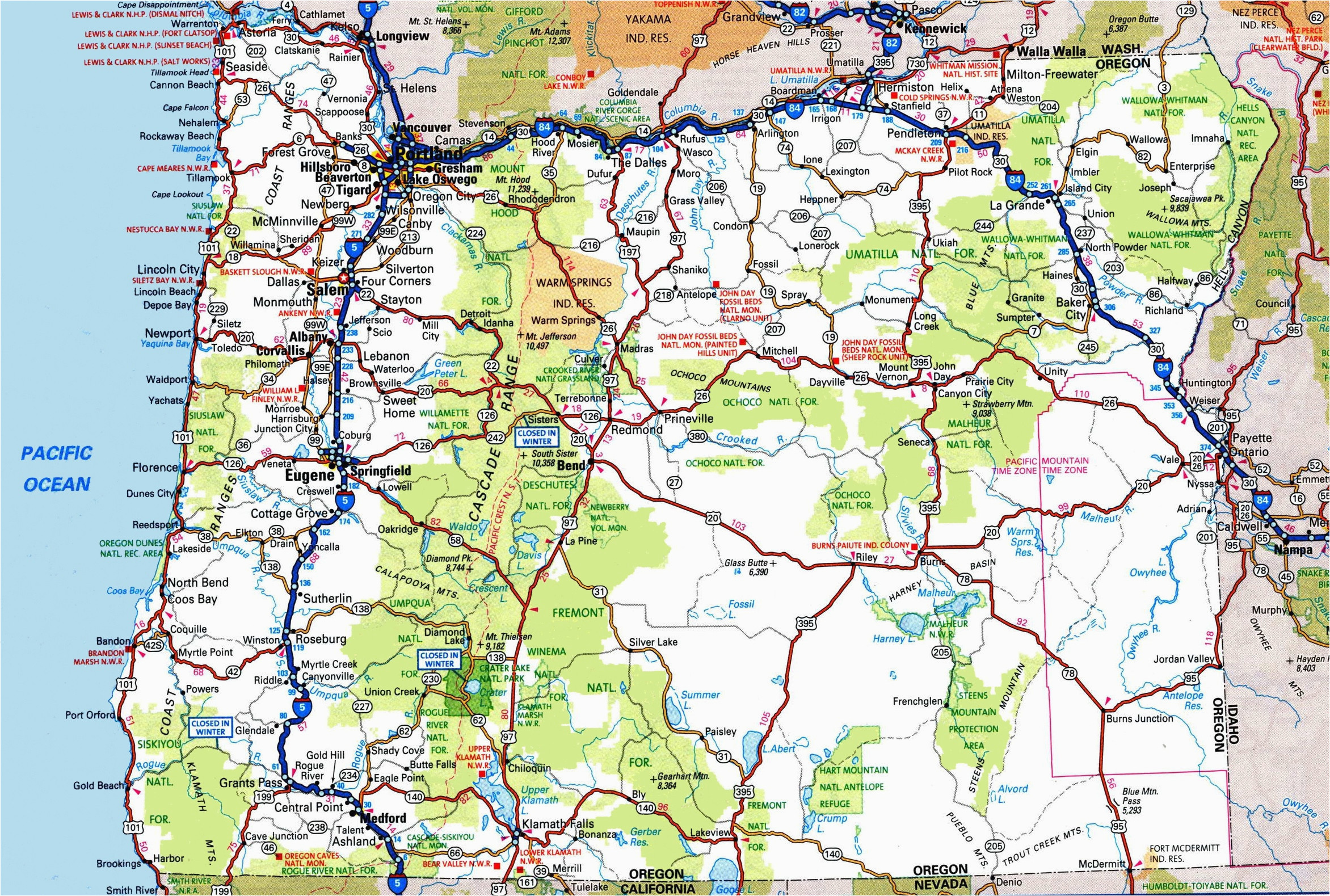 Southeast oregon Map Road Map Of California and oregon Outline Eastern oregon Map Road