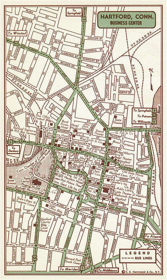 Street Map Of Akron Ohio Hartford Print Hartford Street Map Hartford Vintage Map Hartford
