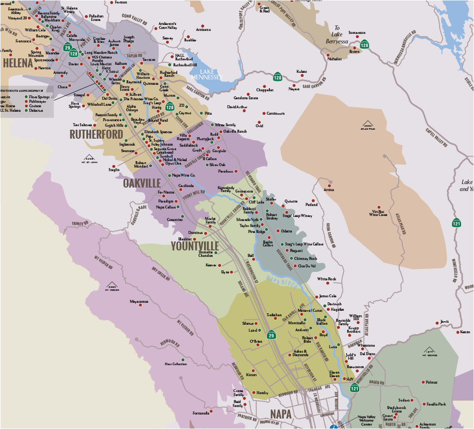 Where is Napa Valley California On A Map Napa Valley Winery Map Plan Your Visit to Our Wineries