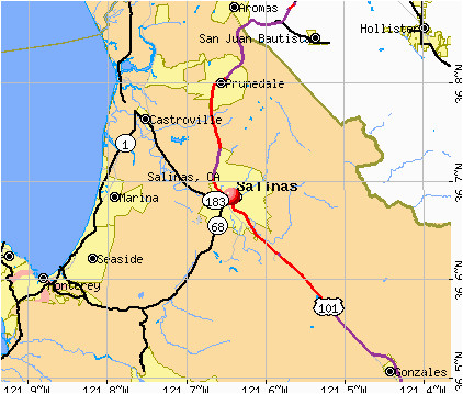 Where is Salinas California On the Map Of California Map Of Salinas California area Map Of California Salinas Ca