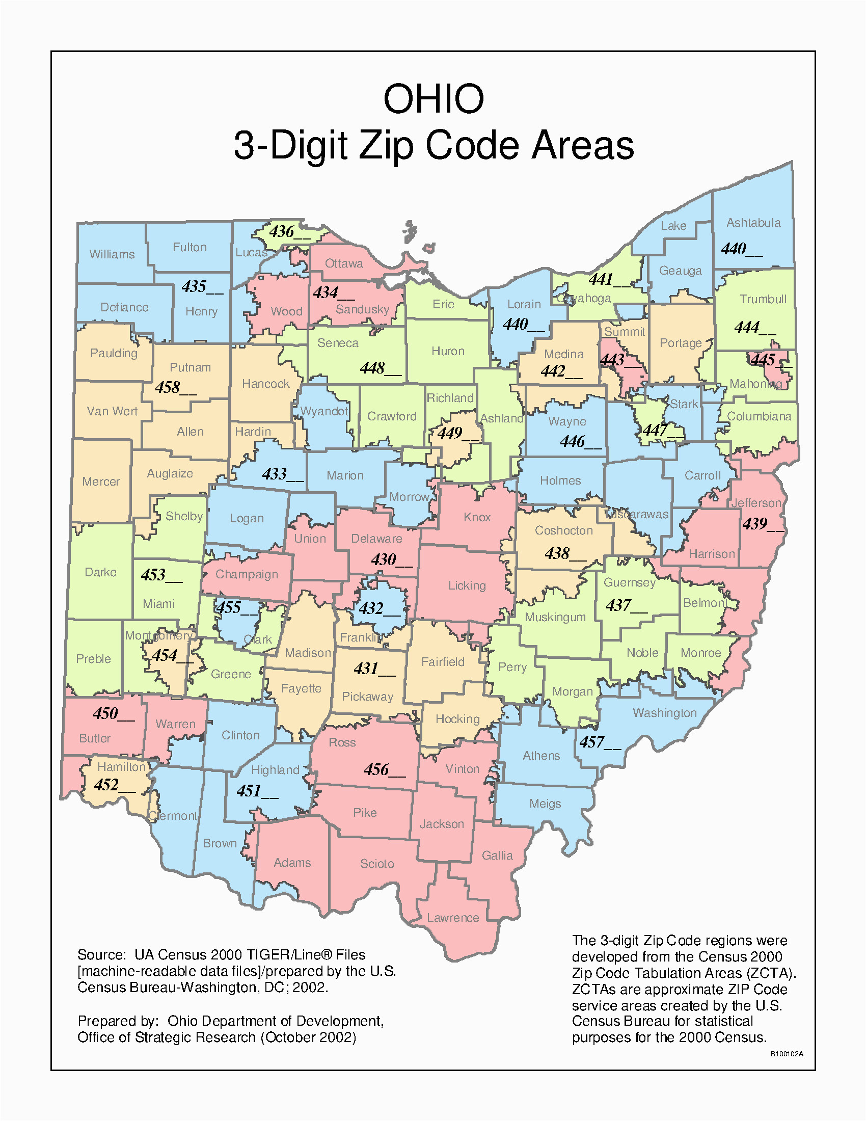 Area Code Map Of Ohio Ohio 3 Digit Zip Code areas State Library Of Ohio Digital Collection