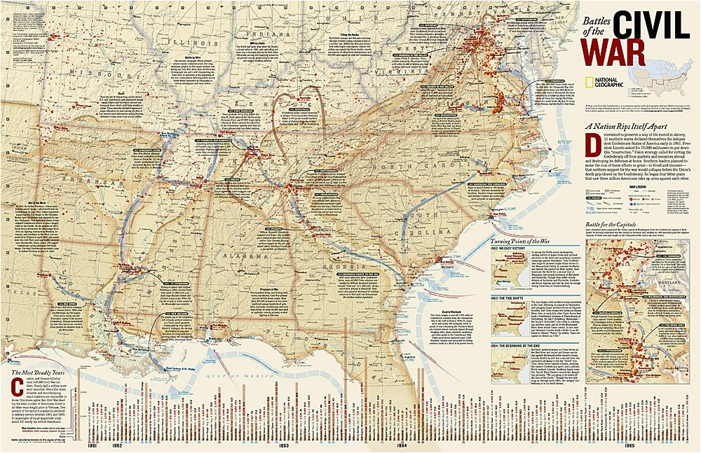 Civil War Battles In Tennessee Map Battles Of the Civil War Wall Map 35 75 X 23 25 Inches Shop