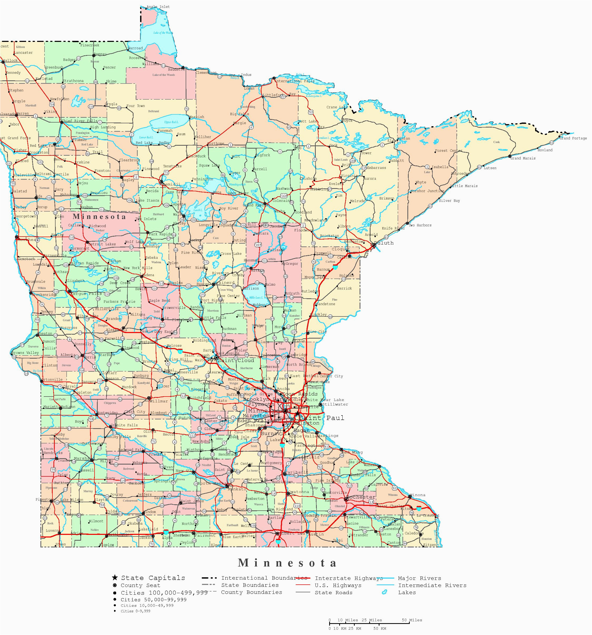 County Map Of Minnesota with Cities Mn County Maps with Cities and Travel Information Download Free Mn