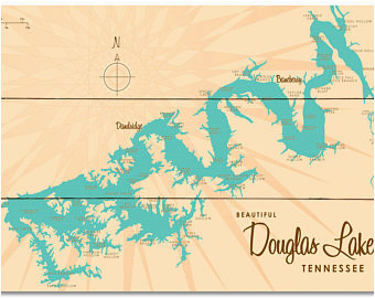 Douglas Lake Tennessee Map Douglas Lake Etsy