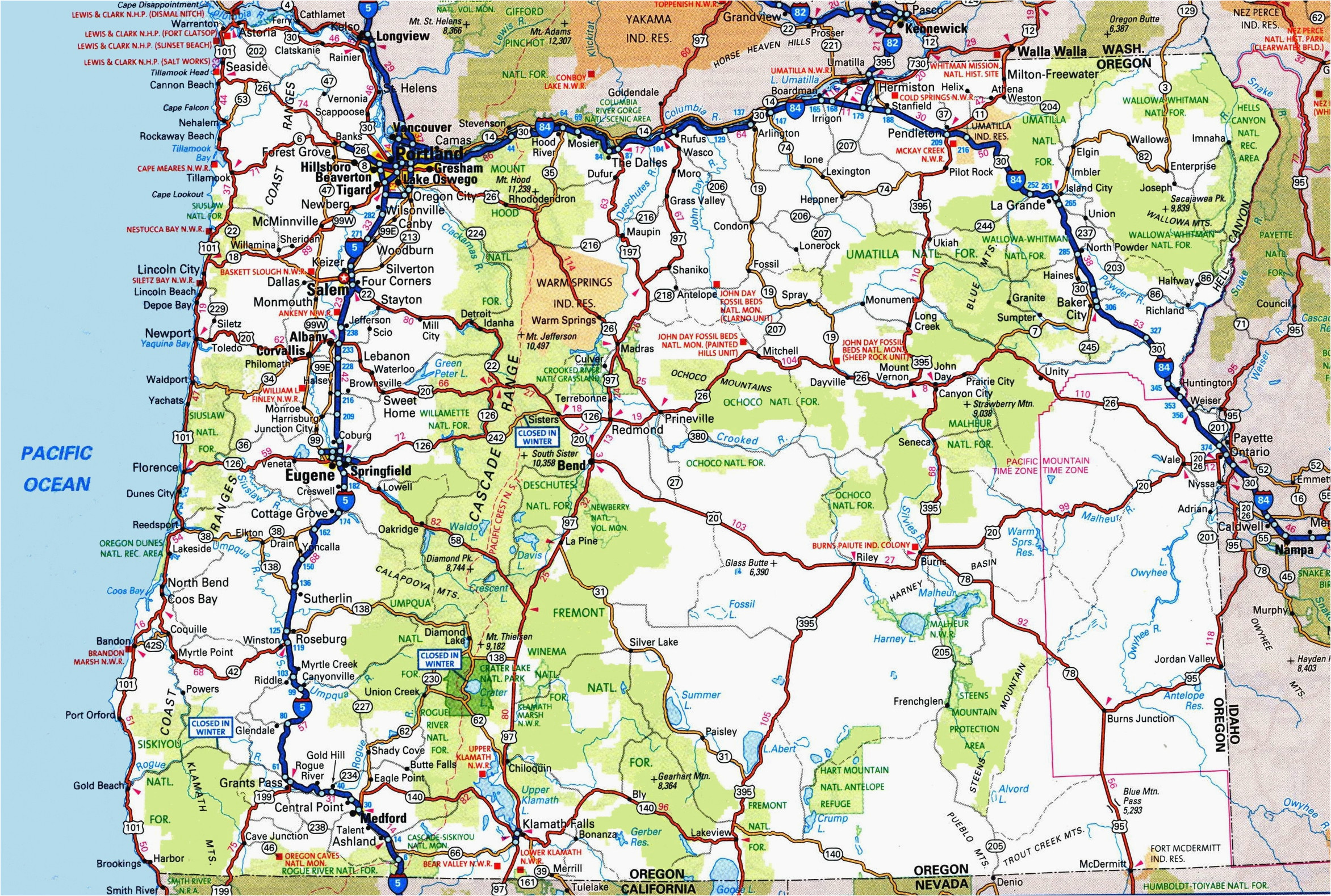 Driving Map Of oregon Highway Map Of oregon State Secretmuseum