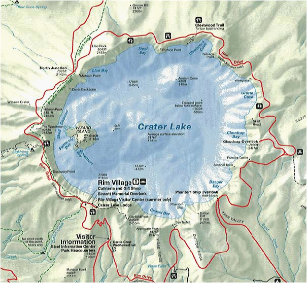 Map Of Crater Lake oregon Crater Lake oregon Map oregon Volcanoes Secretmuseum