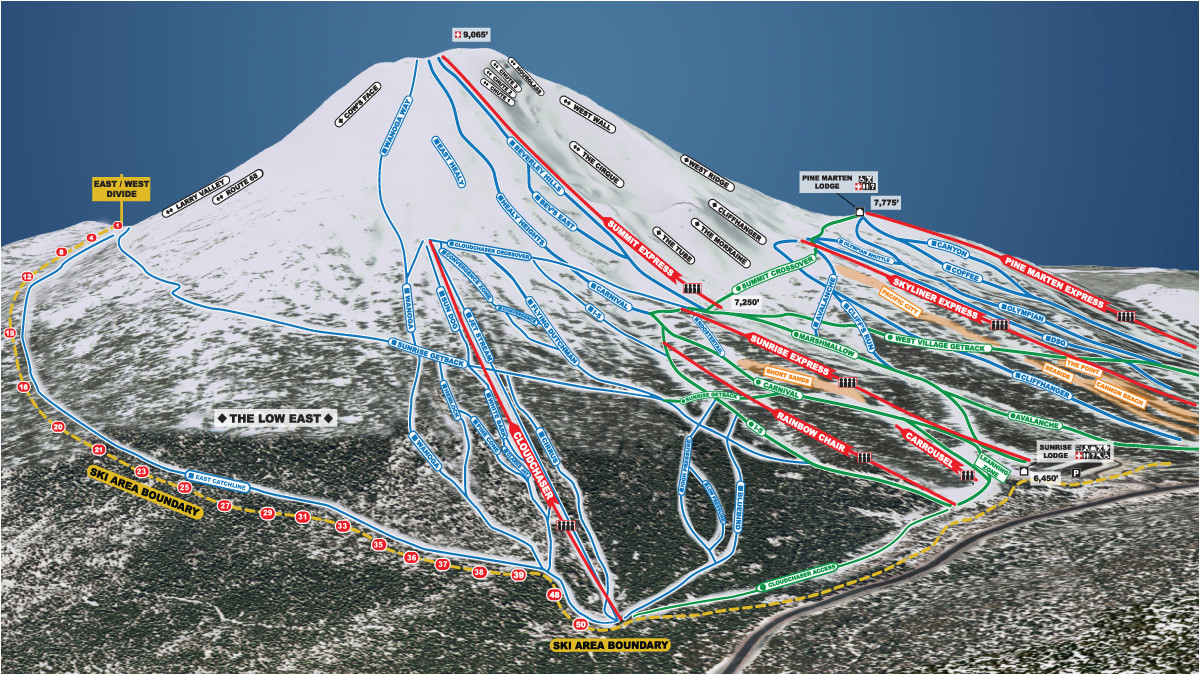 Map Of oregon Ski Resorts Trail Map