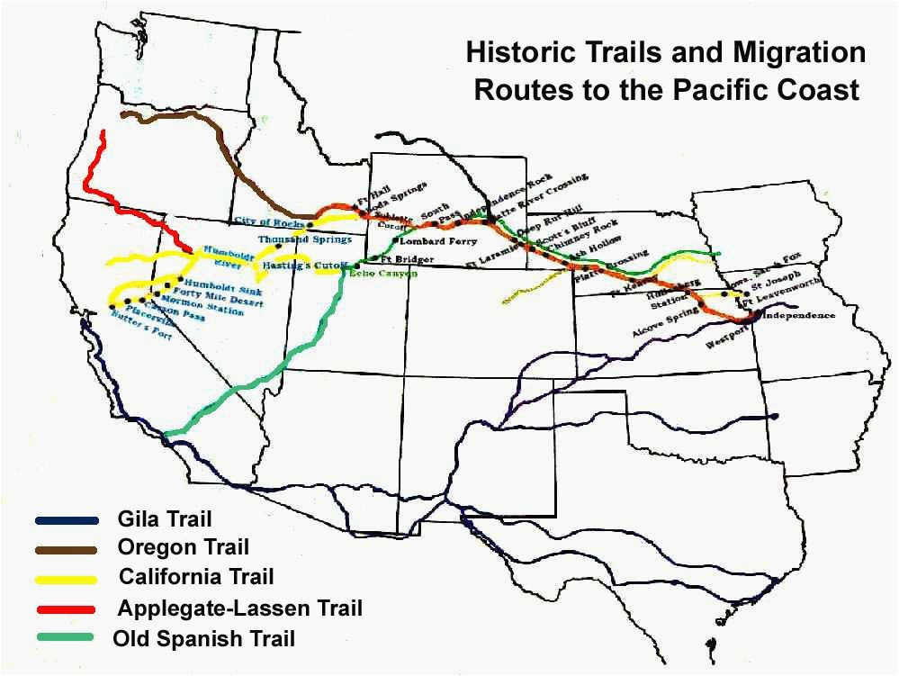 Map Of Oregon Trail With Landmarks Secretmuseum
