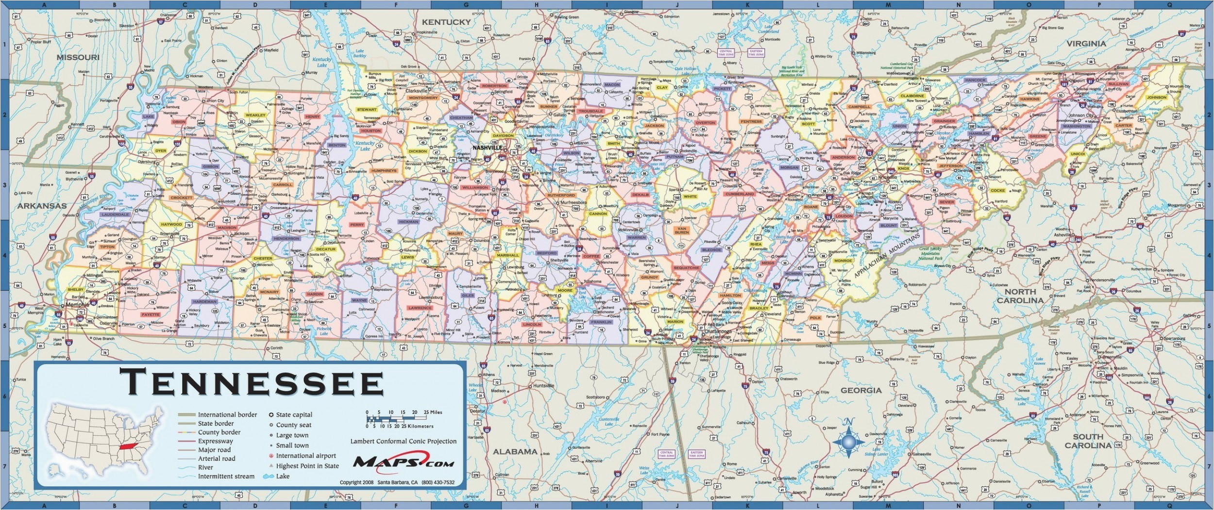 Map Of Tennessee Counties with Cities A Map Of Tennessee Cities Maplewebandpc Com