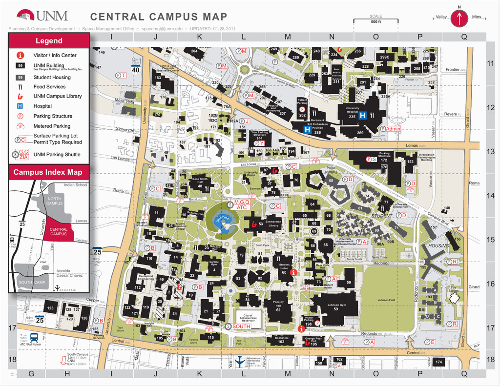 Middle Tennessee State University Map Central Campus Map