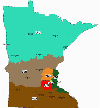 Minnesota area Codes Map area Code 952 Wikipedia