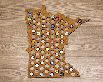 Minnesota Beer Cap Map Minnesota Beer Map Etsy