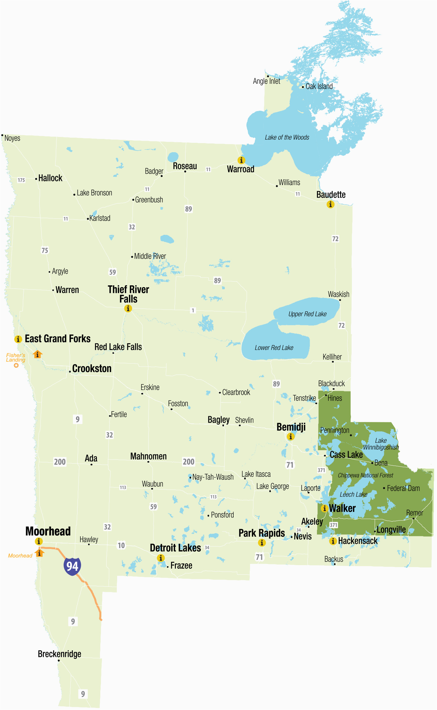 Minnesota Casinos Locations Map northwest Minnesota Explore Minnesota