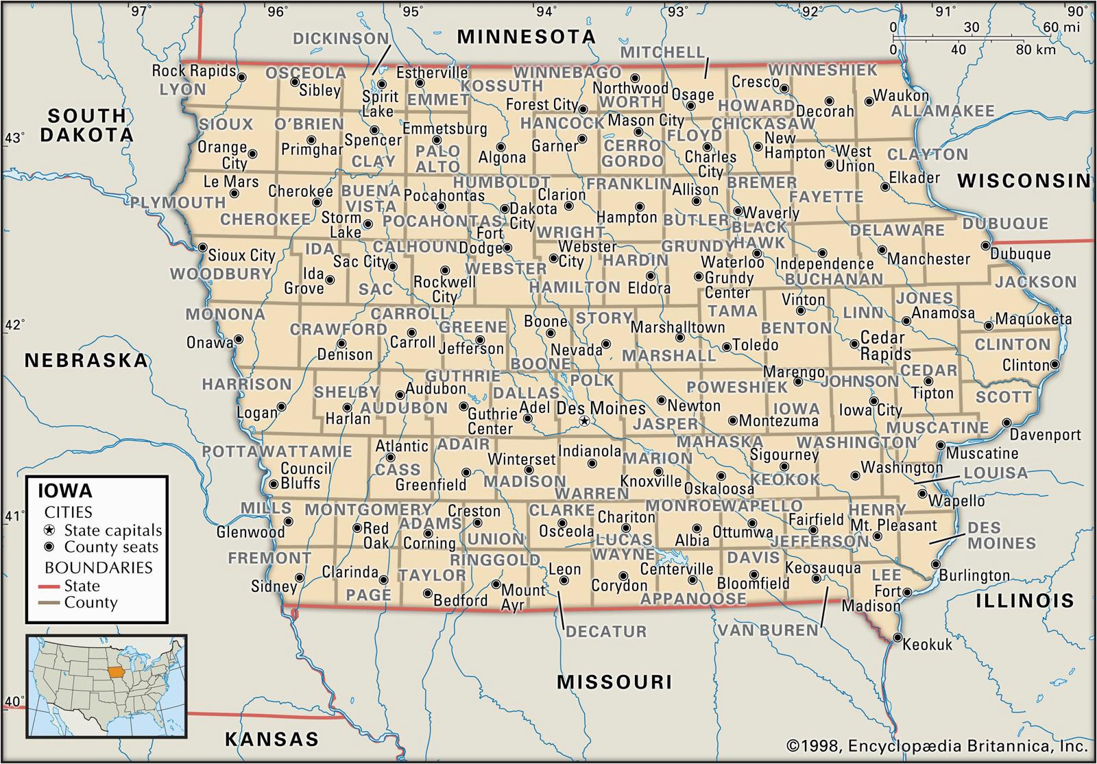 Minnesota Counties Map with Cities State and County Maps Of Iowa