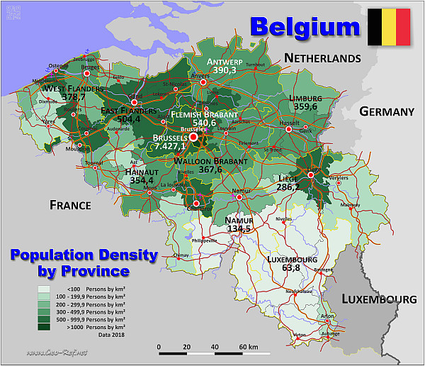 Minnesota Population Density Map Belgium Country Data Links and Map by Administrative Structure