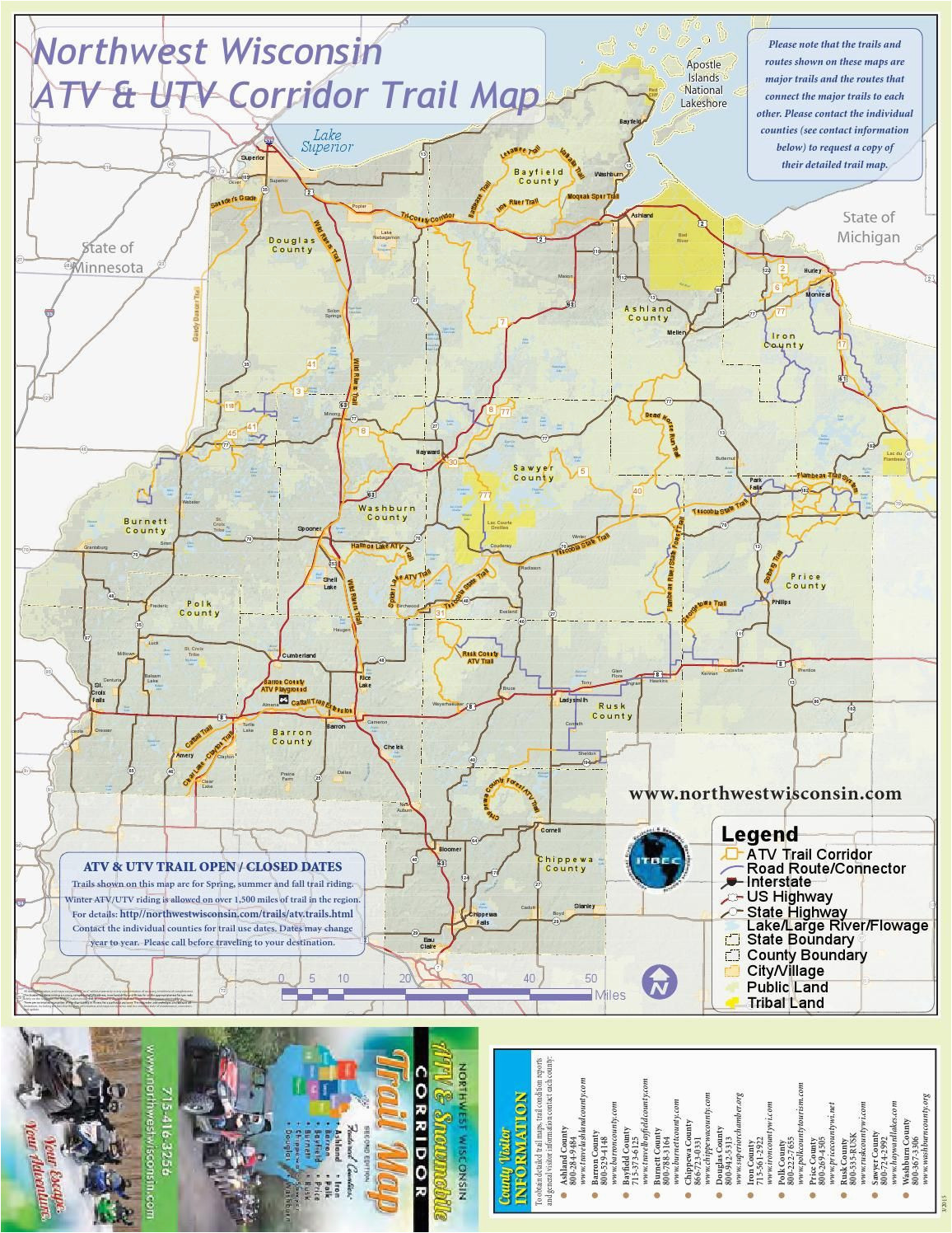 Minnesota Snowmobile Trail Maps Nw Wisconsin atv Snowmobile Corridor Map 4 Wheeling Trail Maps