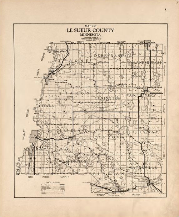 Minnesota township Range Map Map Plat Book Of Le Sueur County Minnesota Showing township