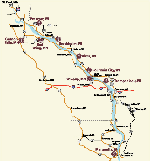 Minnesota Wine Trail Map Wi Great River Road Wine Trail 9 Wineries Travel Wi