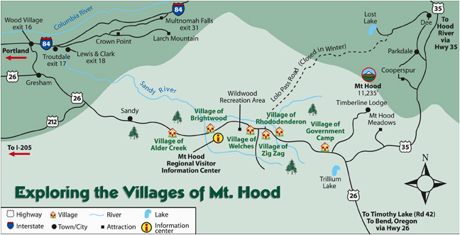 Mt Hood oregon Map area Map for Wemme and Welches oregon area
