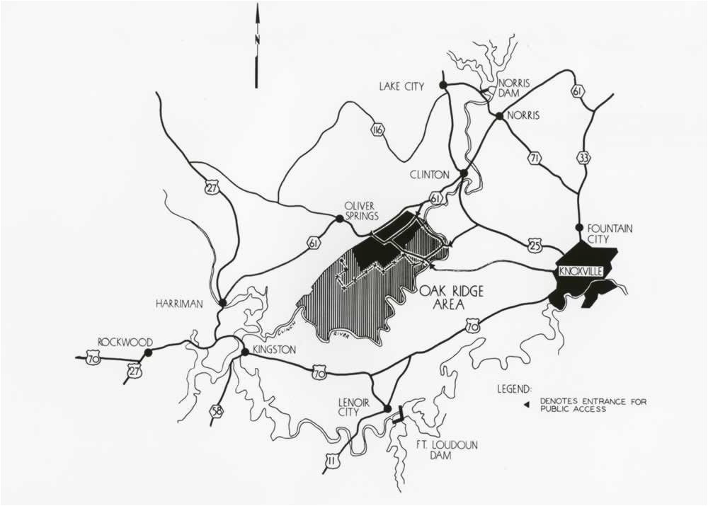 Oak Ridge Tennessee Map Map Of Oak Ridge and Surrounding area 8 27 1945 2010 012 0217 Med