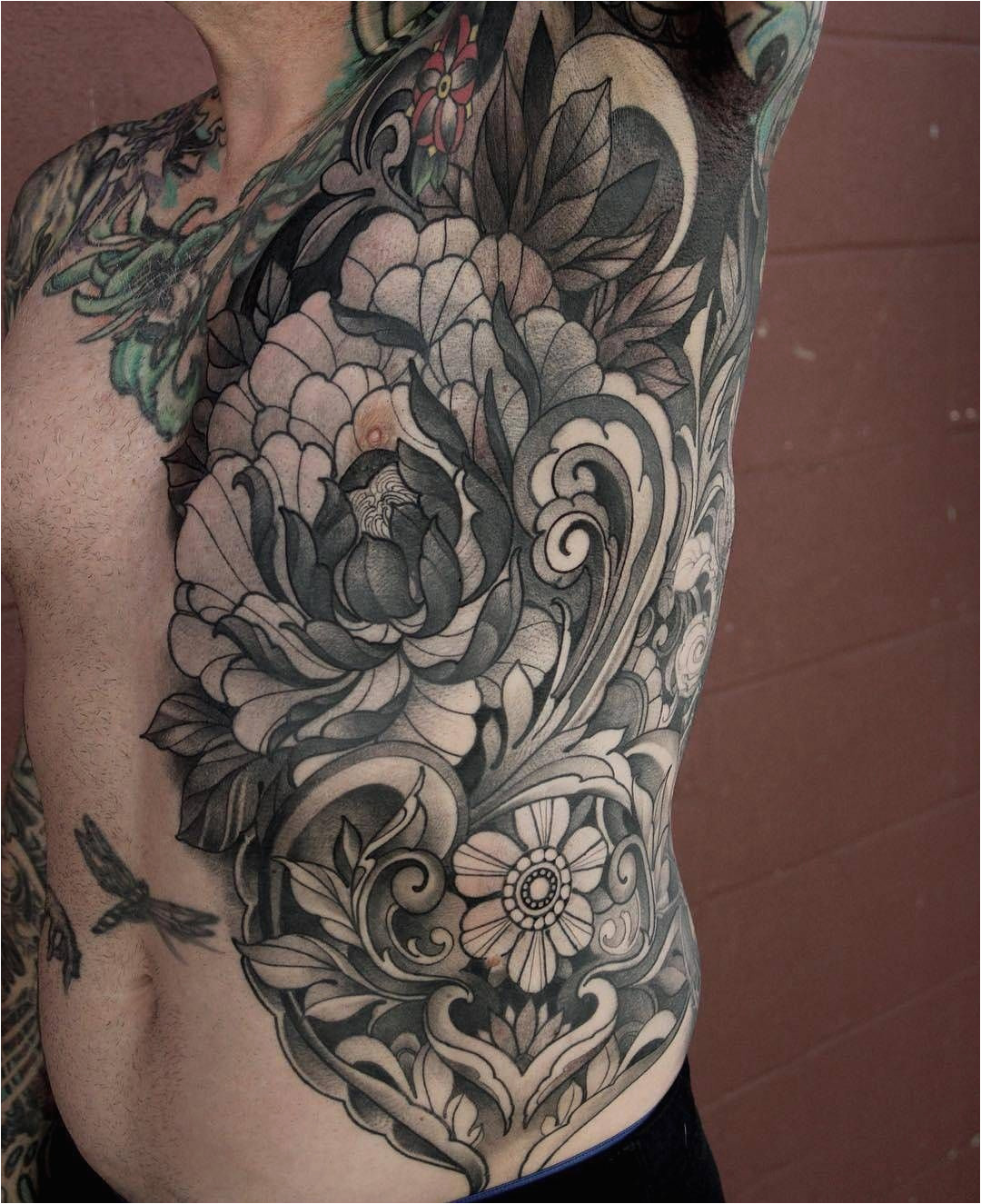 Off the Map Tattoo Grants Pass oregon Floral torso Tattoo by Laurajadetattoos at Offthemaptattoo In