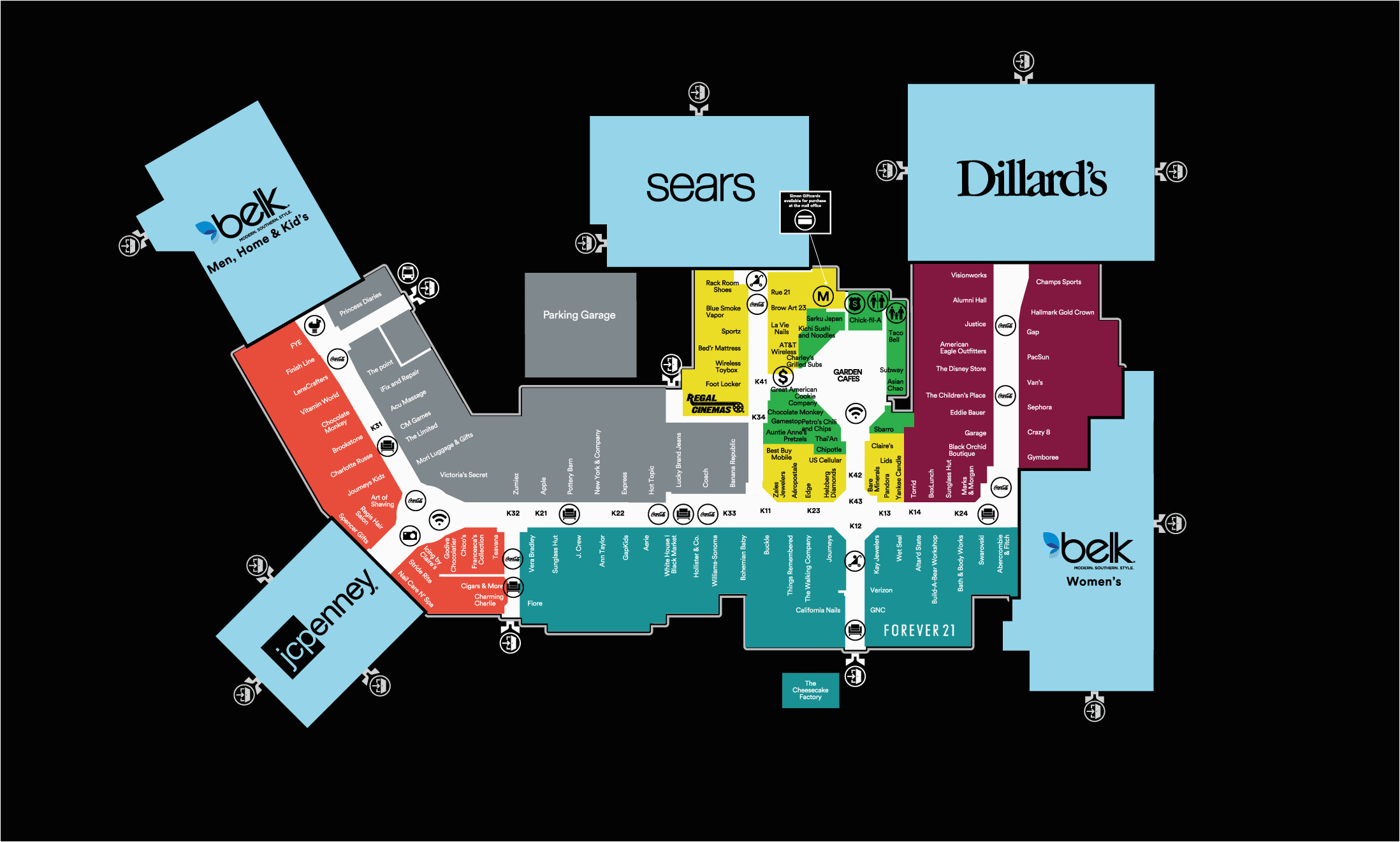 Ohio Valley Mall Map Center Map Of West town Mall A Shopping Center In Knoxville Tn