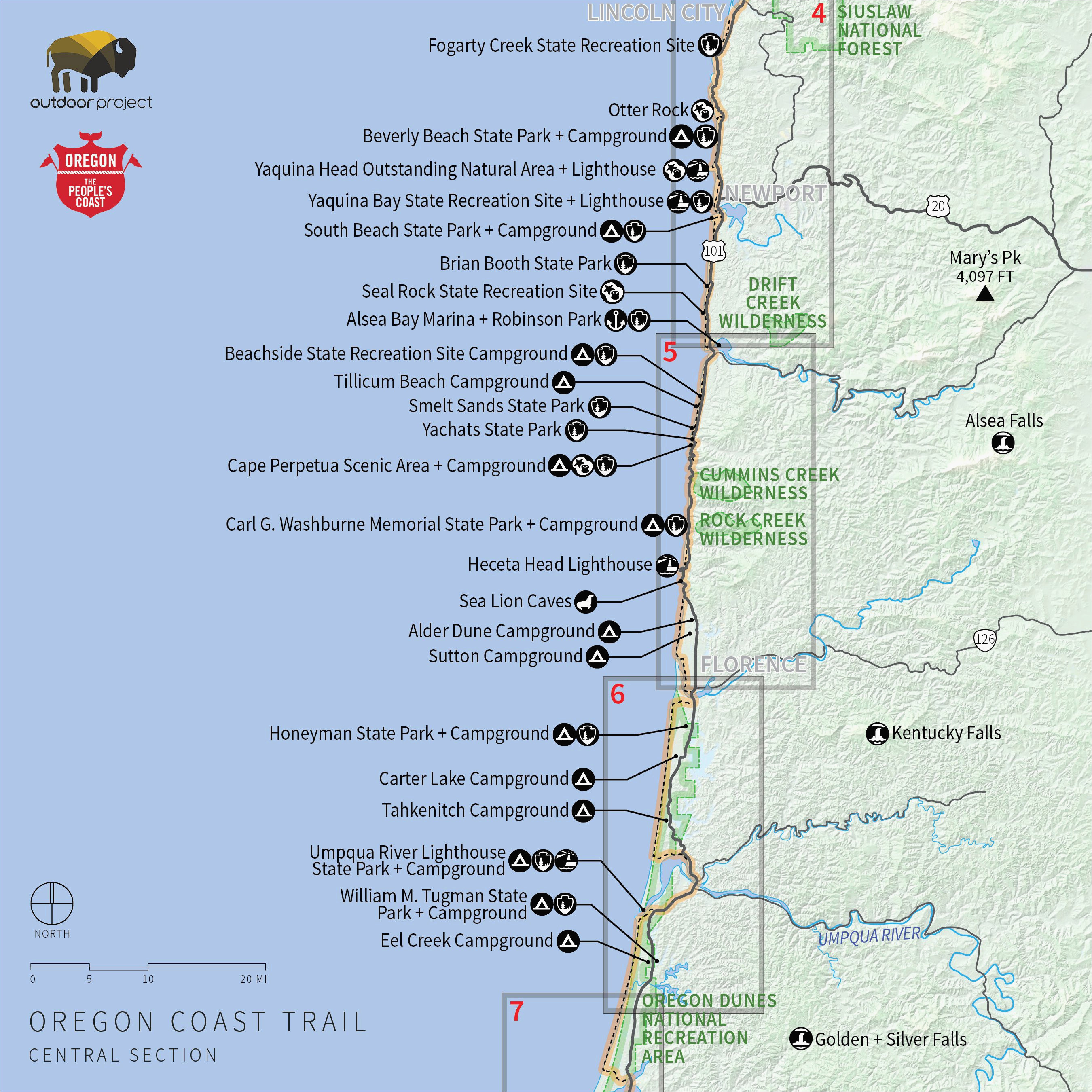 Oregon Coast Beaches Map oregon Coast Map Pdf Secretmuseum