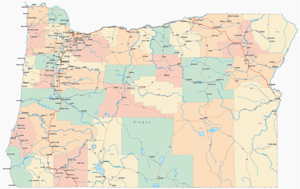 Oregon County Map with Major Cities Portland oregon County Map Secretmuseum