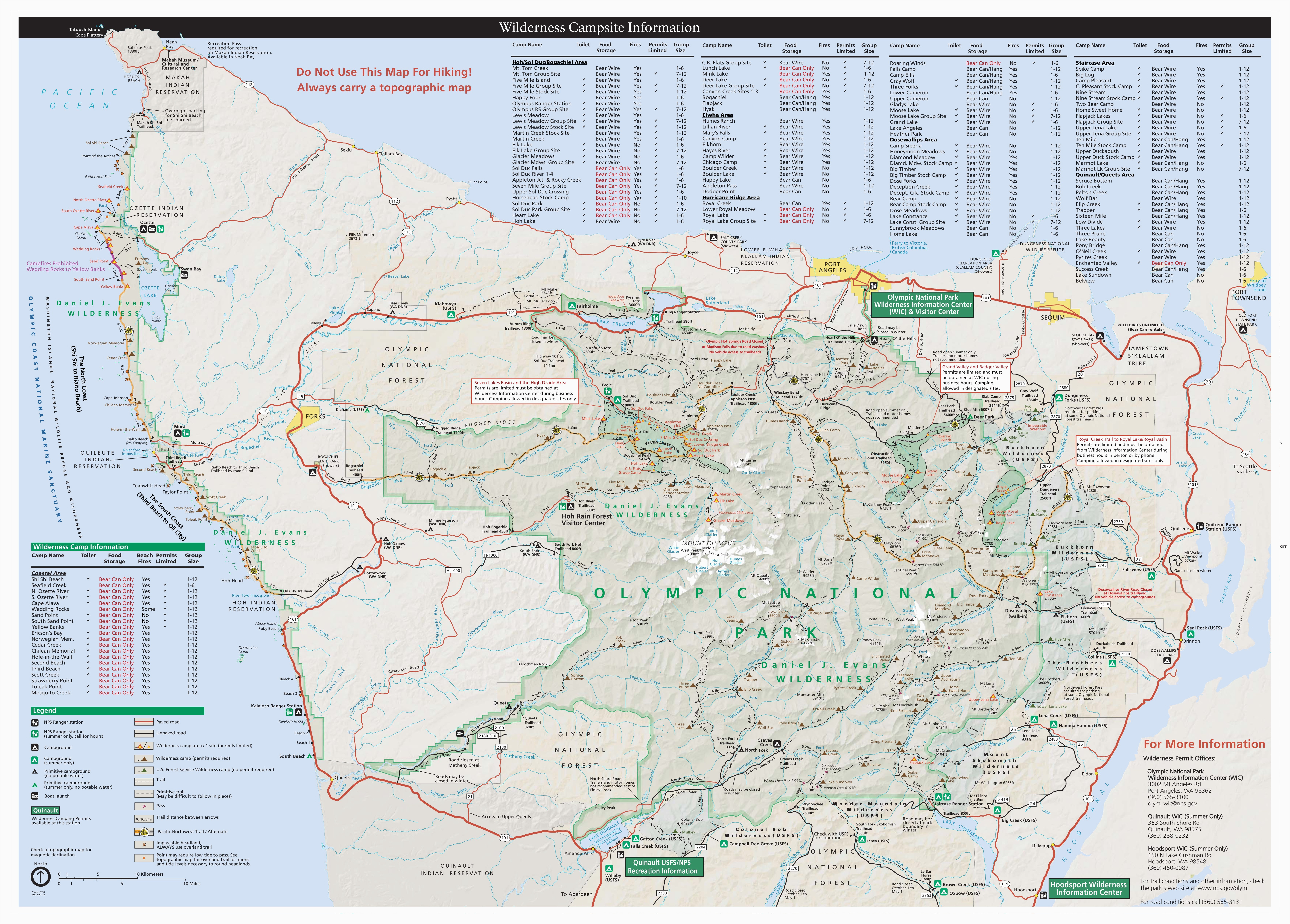 Oregon Inlet Campground Map Maps Olympic National Park U S National Park Service