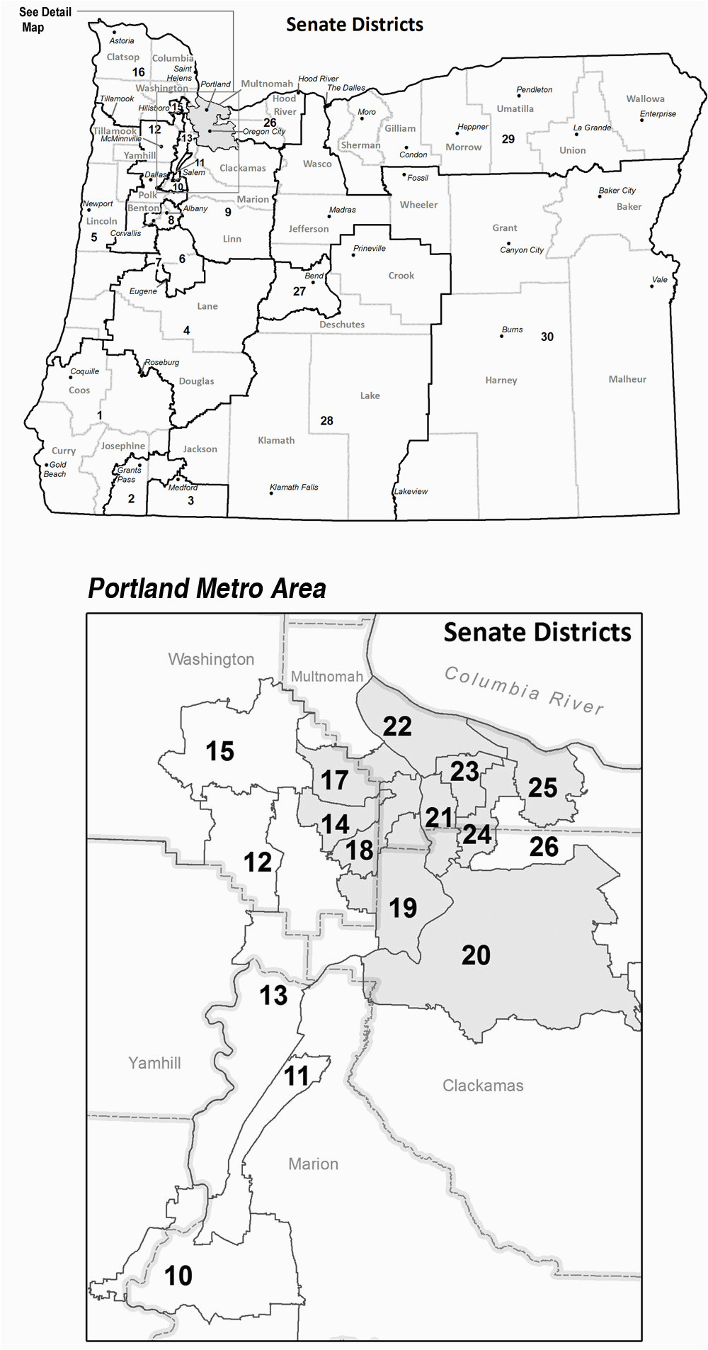 Oregon Senate District Map  secretmuseum