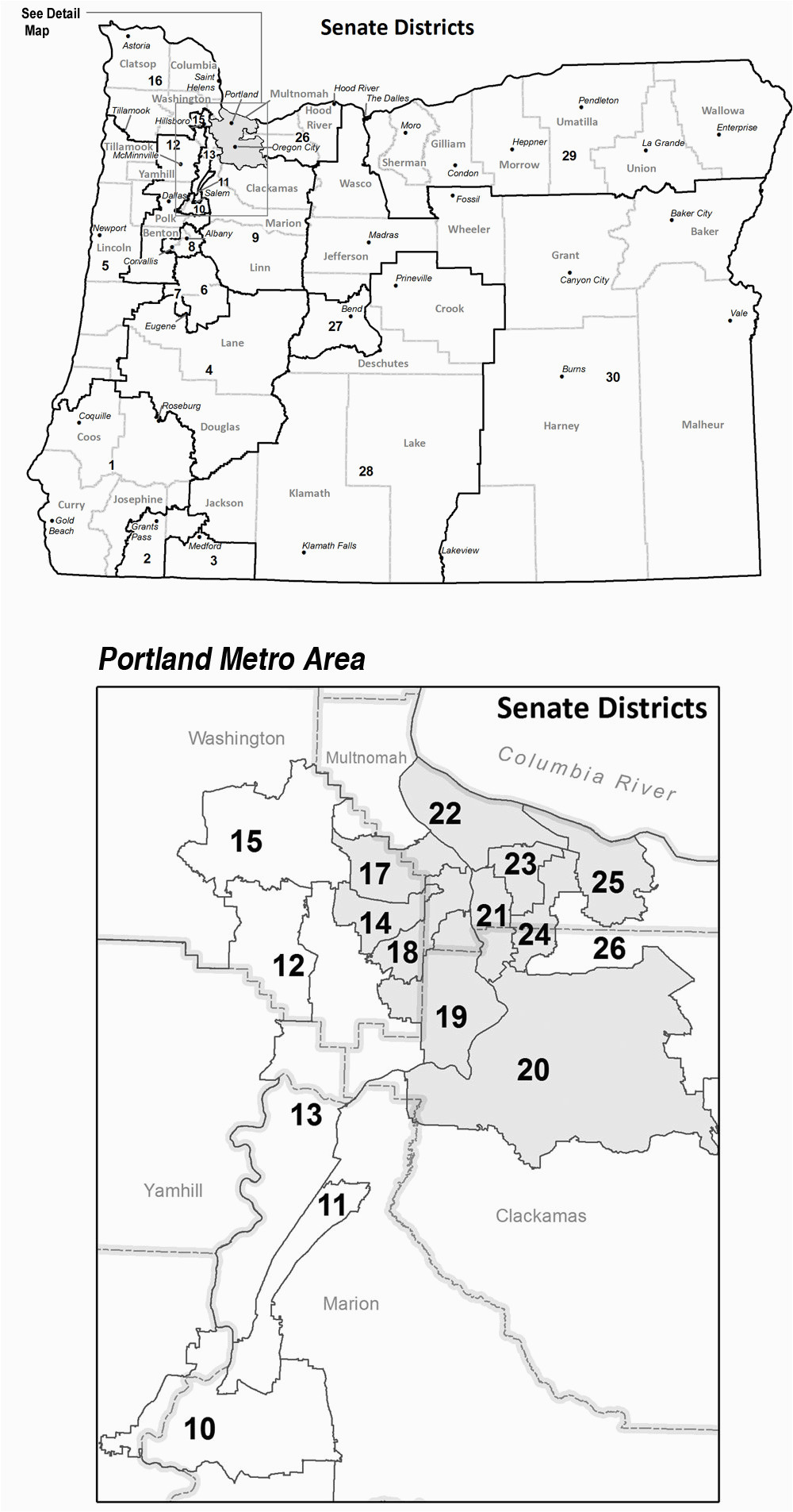 Oregon Senate District Map oregon Secretary Of State Senate Representative District Maps