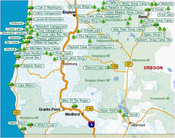 Oregon State Parks Camping Map Map Of oregon Coast State Parks Secretmuseum