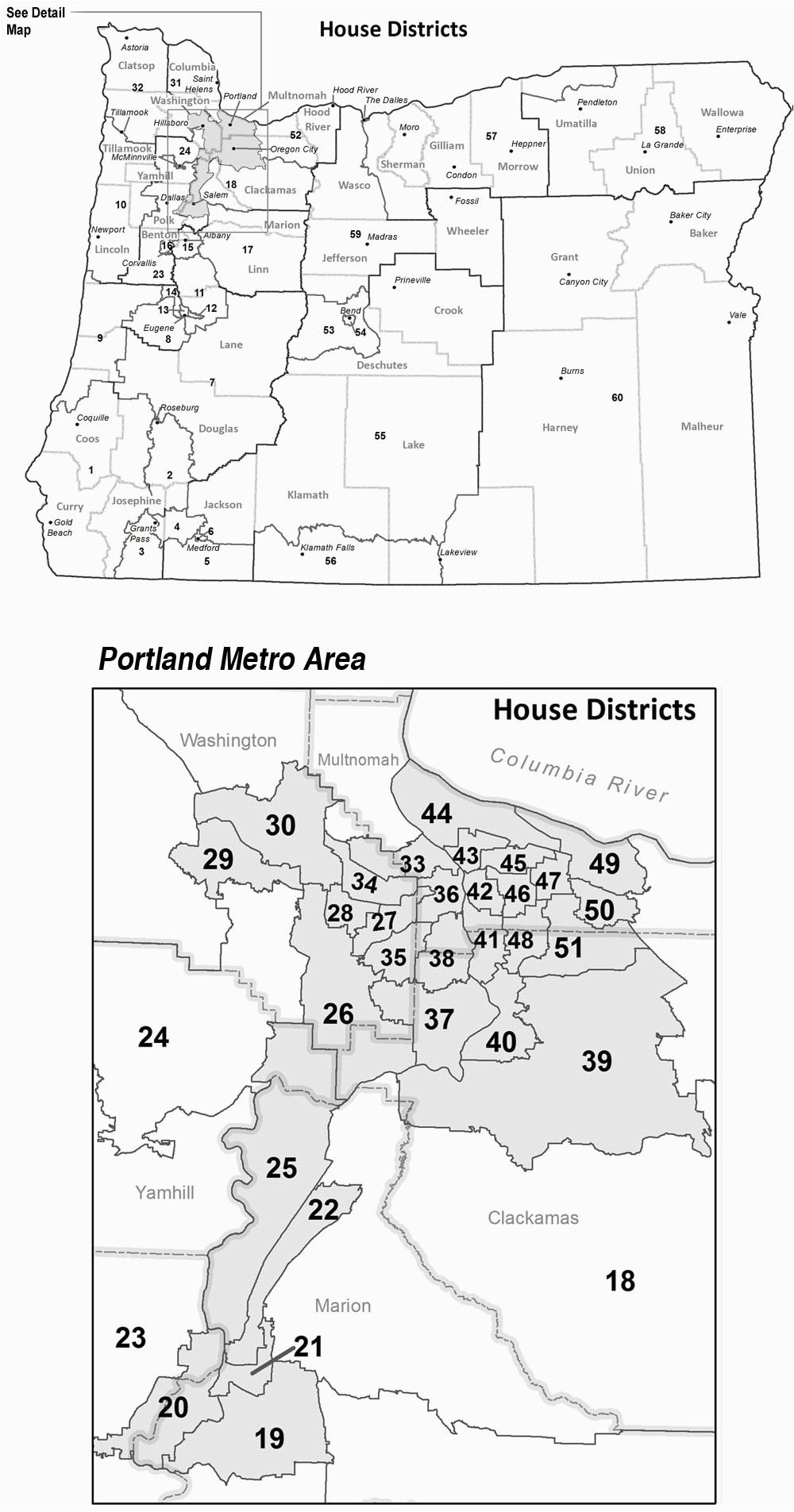 Oregon State Representatives District Map oregon Secretary Of State Senate Representative District Maps