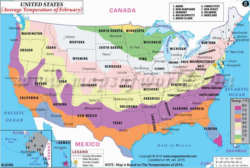 Oregon Temperature Map February Temperature Us Map Us Map Of February Temperature