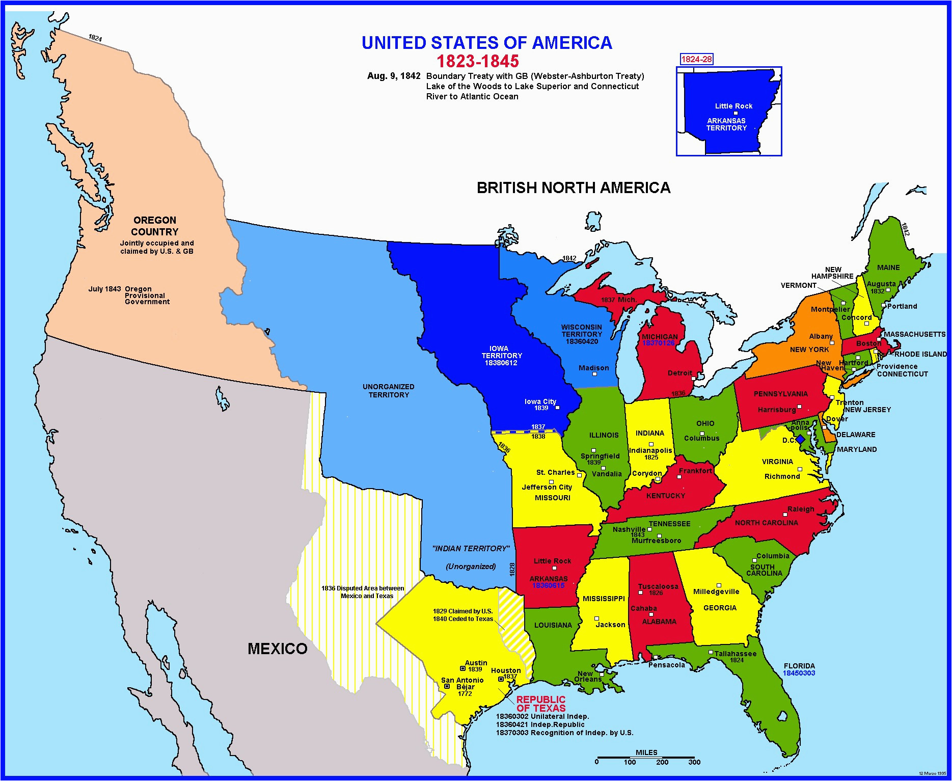 Карта сша 1800